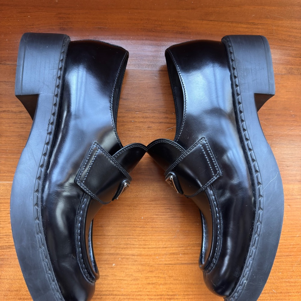 Prada Glossy Black Men's Slip-On Loafers - Picture 4 of 6